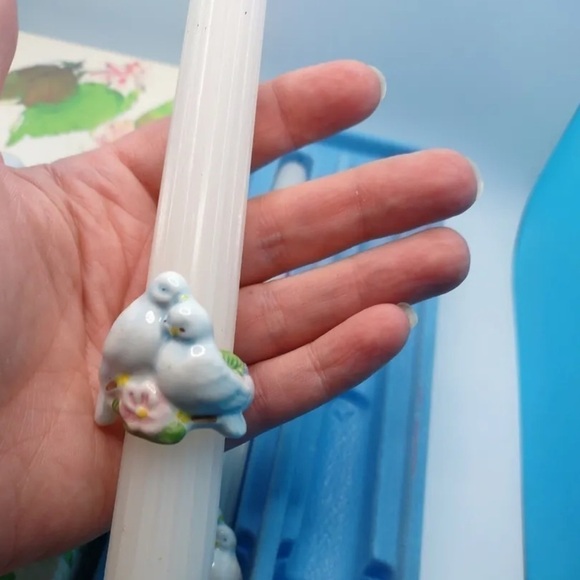 Vintage 1983 Avon Love Birds Doves and Angels Candle Huggers/Napkin Holder - Picture 4 of 14